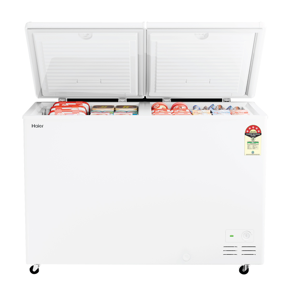 Haier 355 Ltr Double door- White Colour Convertible Hard top Freezer
